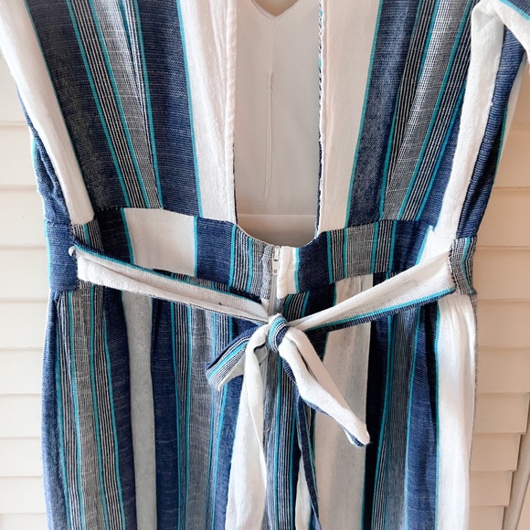 Crystal Sky Medium Blue & White Striped Romper - Picture 4 of 14